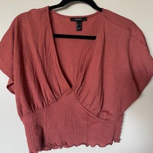 Short Sleeve Low Cut Blouse/Shirt